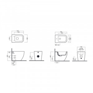 Vas WC stativ, Hatria, Bianca, back-to-wall, rimless, alb - Img 2