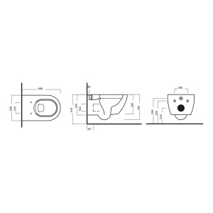 Vas WC suspendat, Hatria, Fusion, compact, alb - Img 3