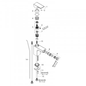 Baterie bideu cu ventil pop-up, Hansgrohe, Vernis Shape, crom - Img 4
