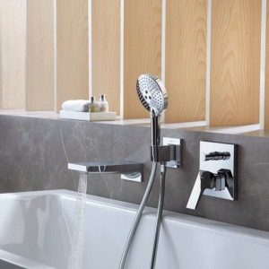 Baterie cada-dus incastrata Hansgrohe, Metropol, crom - Img 3