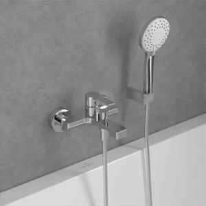 Baterie cada-dus Villeroy&Boch, Architectura, cu montaj pe perete, crom - Img 3