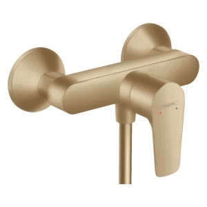 Baterie dus Hansgrohe, Talis E, montaj pe perete, bronz periat