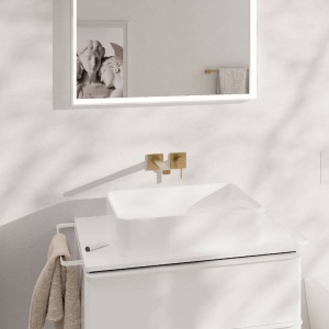 Baterie încastrată pentru lavoar Hansgrohe, Tecturis E, EcoSmart+, cu pipă 22.5 cm, bronz periat - Img 2