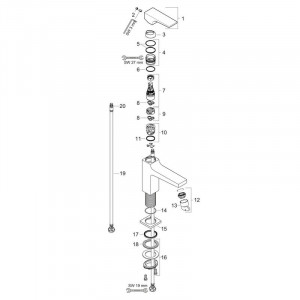 Baterie lavoar cu ventil, Hansgrohe, Metropol 100, negru mat - Img 3