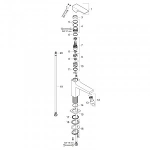 Baterie lavoar cu ventil, Hansgrohe, Metropol 100, negru mat - Img 3