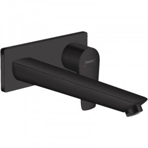 Baterie lavoar Hansgrohe, Talis E, montaj pe perete, 22.5 cm, Negru mat