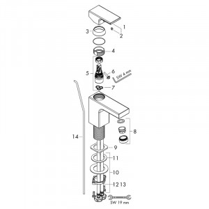 Baterie lavoar, Hansgrohe, Vernis Shape 100, cu ventil pop-up, negru mat - Img 4