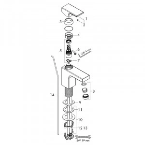 Baterie lavoar, Hansgrohe, Vernis Shape 100, cu ventil pop-up, negru mat - Img 4