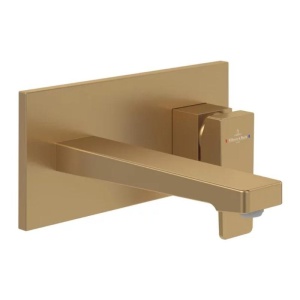 Baterie pentru lavoar Villeroy&Boch, Architectura Square, montaj încastrat, brushed gold