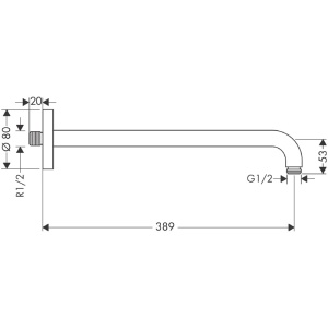 Brat de dus cu prindere pe perete, Hansgrohe, Negru - Img 2