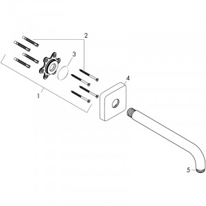 Brat de dus Hansgrohe, montaj pe perete, 38.9 cm, crom - Img 4