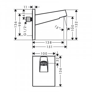Brat de dus, Hansgrohe, Pulsify, crom - Img 2