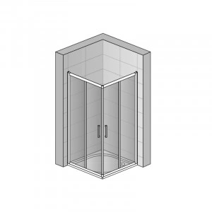 Cabina de dus Sanswiss, Ocelia, patrata, 80 x 80 cm, cu acces pe colt, crom lucios - Img 3