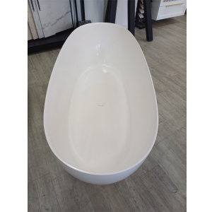 Cada freestanding Fluminia, Etna, din cast marble, fara preaplin, 170 x 70 x h60 cm, alb lucios - Img 3