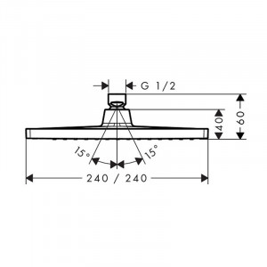 Cap de dus Hansgrohe, Crometta E, Crom, 240 x 240 mm - Img 2
