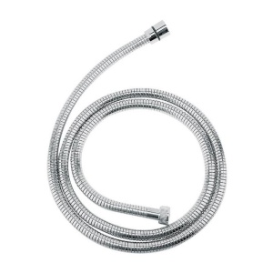Furtun de dus Ferro, cu piulita conica, metal impletit, crom