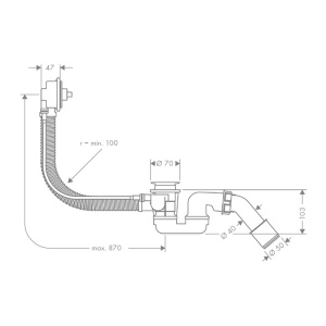 Instalatie de cada, Hansgrohe, Flexaplus, 78 cm, fara ornament - Img 3