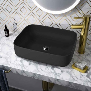 Lavoar pe blat Spectrum, Castor Black, dreptunghiular, negru mat - Img 3