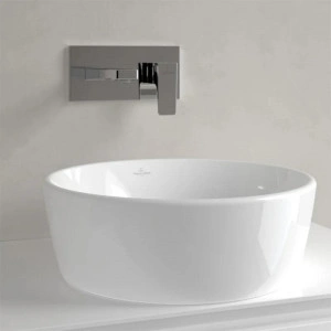 Lavoar pe blat, Villeroy & Boch, Architectura, rotund, diametru 45 cm, cu preaplin, alb - Img 4