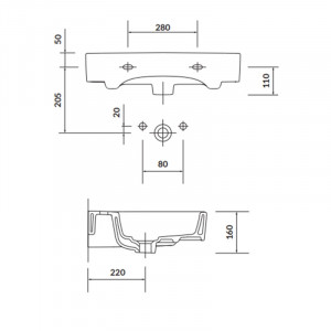 Lavoar pentru mobilier, Cersanit, Virgo, 60 cm, alb - Img 4