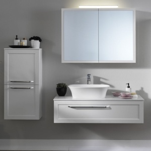 Masca cu blat pentru lavoar, Kolpasan, Blanche, 110 cm, alb - Img 3