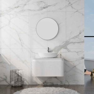 Mobilier pentru lavoar, Spectrum, Milena 80, riflat alb mat - Img 4