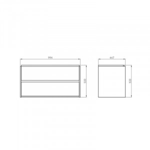 Mobilier suspendat Cersanit, Crea, cu doua sertare, 100 cm, gri - Img 2