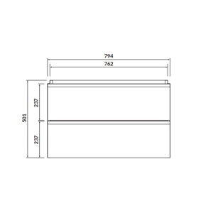 Mobilier suspendat Cersanit, Virgo 80, cu manere cromate, pentru lavoar incastrabil, stejar gri - Img 2