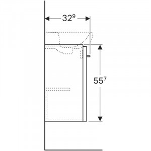 Mobilier suspendat Geberit, Selnova Square, pentru lavoar de 45 cm, alb - Img 3