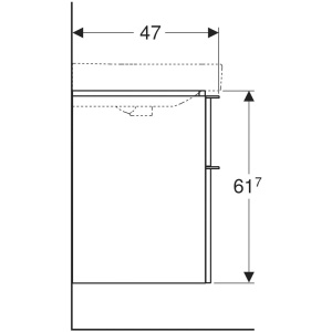 Mobilier suspendat Geberit, Smyle Square, pentru lavoar de 60 cm, alb - Img 4