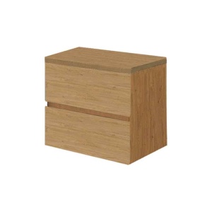 Mobilier suspendat pentru lavoar Fluminia Genova 60, front și laterale netede, 60x46 cm, rovere naturale - Img 2