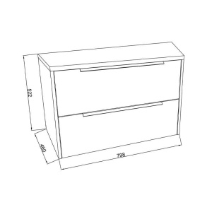 Mobilier suspendat pentru lavoar pe blat Fluminia Istria 80, front riflat, 80x46 cm, alb mat, mânere aurii - Img 5