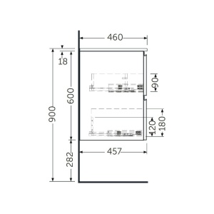 Mobilier suspendat, Rak, Joy-Base, pentru lavoar, 60 cm, alb - Img 3
