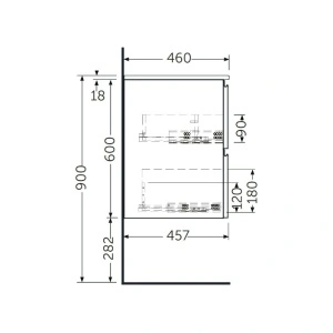 Mobilier suspendat, Rak, Joy-Base, pentru lavoar, 60 cm, alb - Img 3