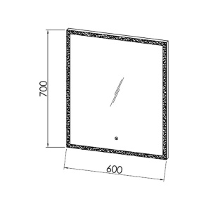 Oglinda dreptunghiulara, Kolpasan, Drava, cu iluminare LED, 60 x 70 cm - Img 2
