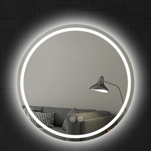 Oglinda Fluminia, Ando R90, rotunda, iluminare LED, 3 culori, dezaburire - Img 2