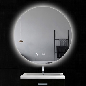 Oglindă Fluminia, Calatrava Ambient 90, rotundă, cu iluminare LED, 3 culori, dezaburire