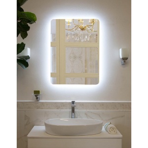Oglindă Fluminia, Verona-60, dreptunghiulară, 60 x 80 cm, cu LED, 3 culori, dezaburire, - Img 3