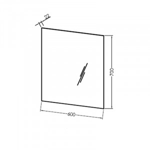Oglinda Kolpasan, Sava, dreptunghiulara, cu rama de aluminiu, 60 x h70 cm - Img 3