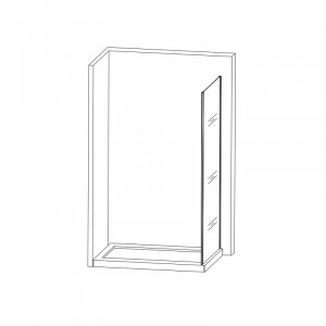 Perete fix Sanswiss, Ocelia, 80 x 190 cm, crom lucios - Img 6