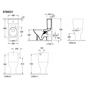 Rezervor monobloc Villeroy & Boch, O.Novo, pentru vas WC compact - Img 3