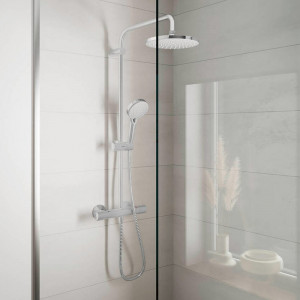 Set de dus Hansgrohe, Vernis Blend 200, cu baterie termostatata, crom - Img 5