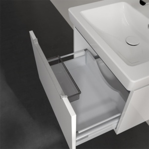 Set mobilier suspendat cu lavoar, Villeroy & Boch, Subway 2.0, 60 cm, mâner crom mat, alb lucios - Img 5
