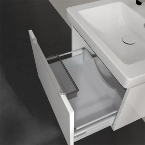 Set mobilier suspendat cu lavoar, Villeroy & Boch, Subway 2.0, 60 cm, mâner crom mat, alb lucios - Img 5