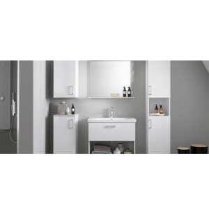 Set mobilier suspendat si lavoar Kolpasan, Evelin, 80 cm, alb - Img 3