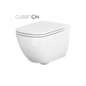 Set vas WC Cersanit, Caspia New, suspendat, Rimless cu capac Soft-Close inclus