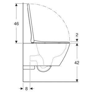 Set vas WC suspendat Geberit, Smyle Square, cu capac quick release, alb - Img 4