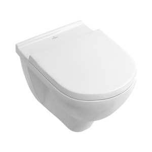 Set vas WC Villeroy & Boch, O.Novo, suspendat, cu capac soft close si quick release, alb