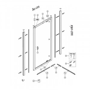 Usa de dus batanta Huppe, X1A, crom lucios, 80 cm - Img 2