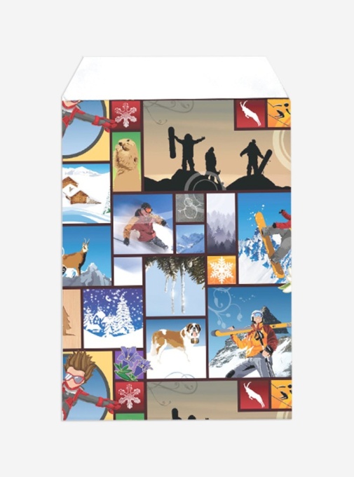 Punga mercerie peisaj iarna - 9x15 cm - lwc alb 80gr/m2 - 250 buc